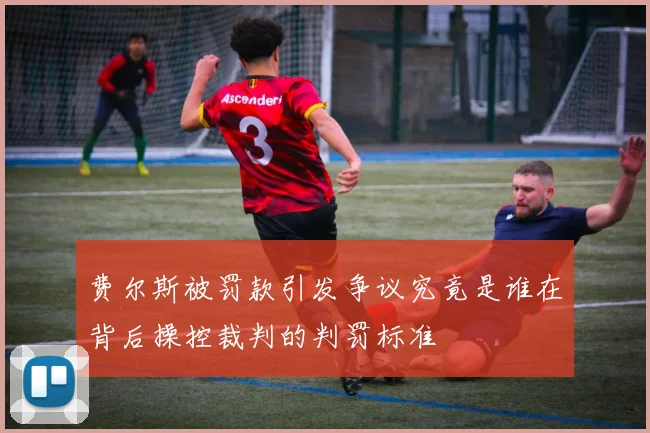 费尔斯被罚款引发争议究竟是谁在背后操控裁判的判罚标准